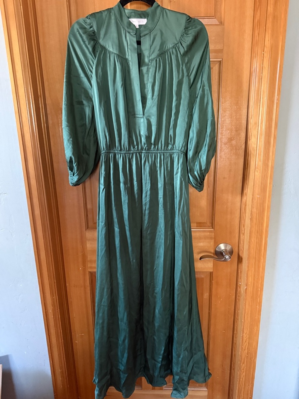Corey Lynn Calter Emerald Green Long Sleeve Maxi Dress